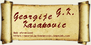Georgije Kasapović vizit kartica